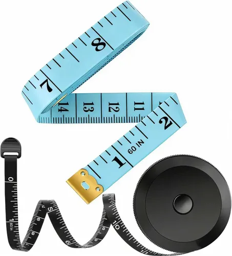 iBayam Paquete de 2 cintas métricas de cinta métrica para coser tela corporal, tela a medida, vinilo para hacer manualidades en casa, reglas de
