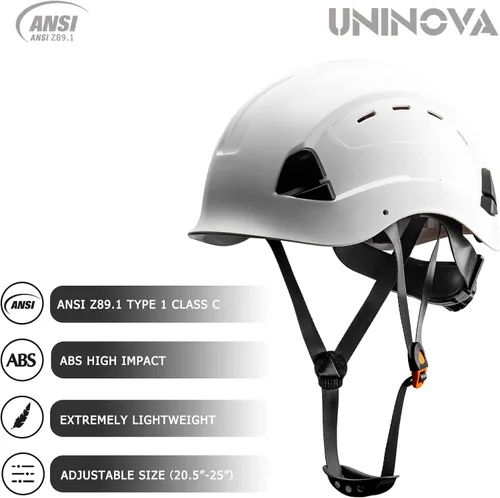 Miniatura 3 de Hard Hat Construction OSHA Safety Helmet 6 Pt Suspension Adjustable Suspension Cascos De Construccion Blanco