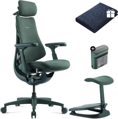 Miniatura 14 de LiberNovo Silla de oficina ergonómica dinámica con reposapiés StepSync, silla de escritorio con soporte lumbar adaptativo, reclinación de 160°