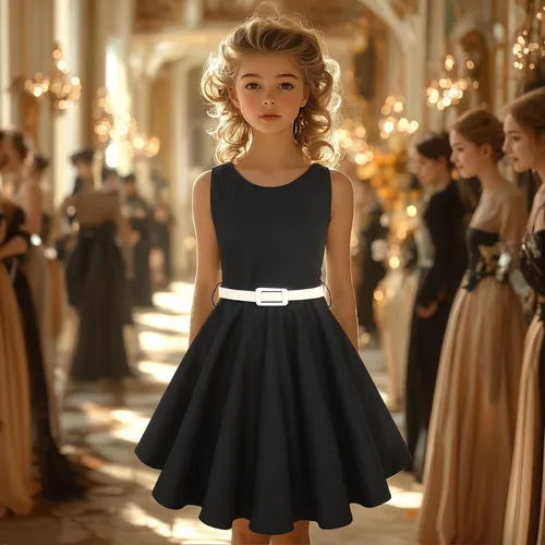 Miniatura 6 de gogoparti Vestido vintage para niñas, vestidos para ocasiones especiales con collar, vestido de lunares para niños, vestido de fiesta retro