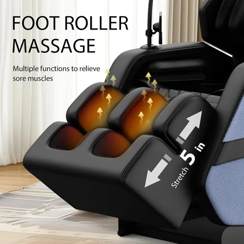 Miniatura 6 de KEIKI Silla de masaje reclinable con gravedad cero, presión de aire de cuerpo completo y calefacción, masaje Shiatsu con rodillo de espalda y pies