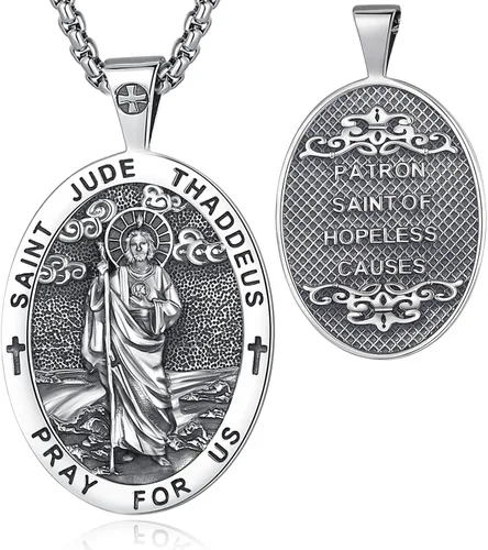 Vito Collar con sello de siete arcángeles para mujeres y hombres, plata de ley 925, San Miguel, San Cristóbal, San Benito, San Judas, Rafael,