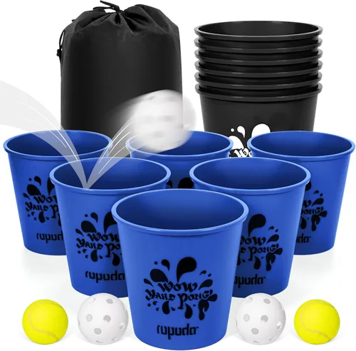 Miniatura 8 de ropoda Juego de Pong Gigante para Patio, Juegos de Patio con Cubos y Bolas Duraderas - Elige Rojo Grande, XL, o Verde - Brilla en la Oscuridad