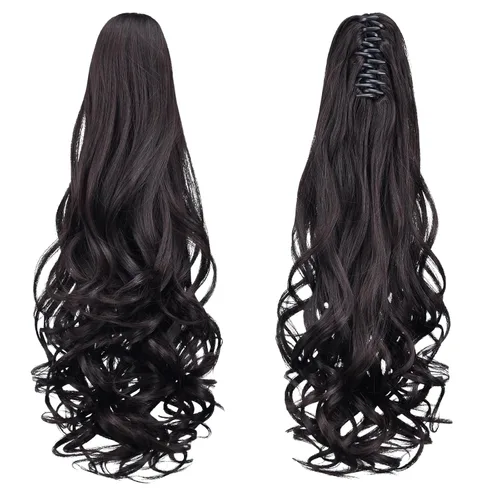 Miniatura 198 de Extensiones de cola de caballo de cabello rubio, extensiones de cola de caballo para mujer, pinza de extensiones de cabello rizado de 12 pulgadas