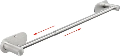 Miniatura 12 de TocTen Toallero de baño autoadhesivo, toallero para baño, soporte para toallas de baño de acero inoxidable a prueba de óxido, sin daños, barra