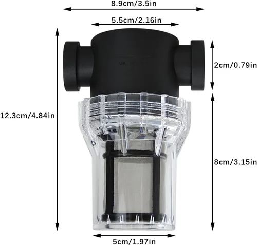 Miniatura 3 de Filtro de bomba de agua, filtro de cerveza NPT hembra de 1/2 pulgada con pantalla de filtro de acero inoxidable de malla 80, filtro de sedimento