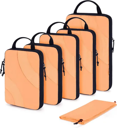 BAGSMART - Juego de 6 cubos de compresión para maletas, organizadores de maleta de compresión y cubos de viaje para equipaje, organizador de