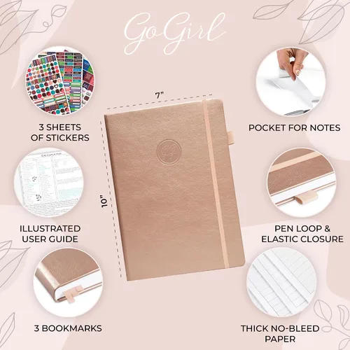 Miniatura 2 de GoGirl Planner PRO Schedule - Agenda sin fecha con ranuras horarias, organizador mensual, semanal y diario, libro de citas para gestión del tiempo