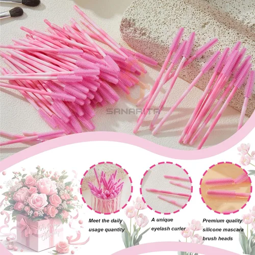 Miniatura 2 de Varitas de rímel de silicona mejoradas, varita de rímel desechable, carretes de silicona, cepillo de carretes de pestañas suaves para extensiones