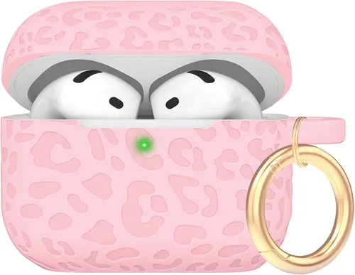Miniatura 12 de Funda de silicona con flores compatible con AirPods Pro 2019, Gawnock - Funda suave y flexible para imprimir para mujeres y niñas con llavero - Flor