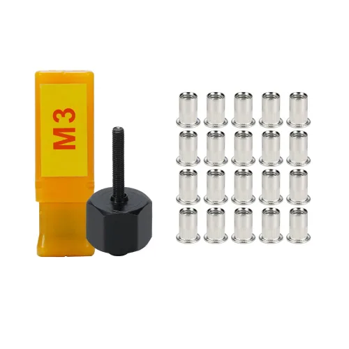Miniatura 8 de Juego de 20 tuercas de remache de acero inoxidable con tuerca de remache manual, herramienta de remache manual, accesorio de remachador de tuerca