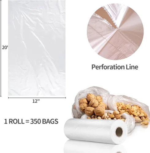 Miniatura 3 de Bolsas de almacenamiento de alimentos de 10 x 14 pulgadas, bolsa de plástico transparente, 500 unidades bolsa de plástico desechable para alimentos