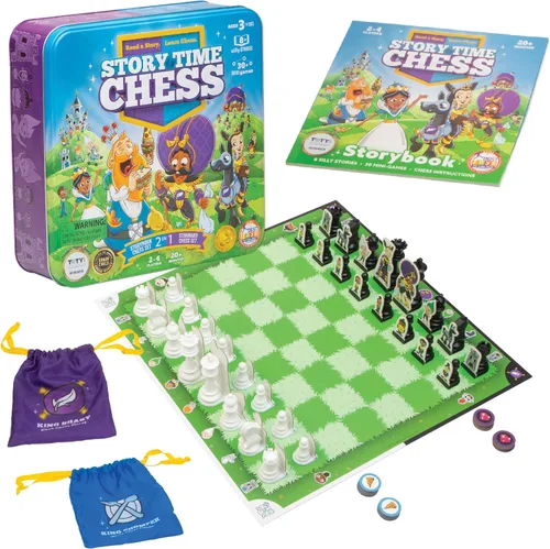 Miniatura 9 de Story Time Chess Juego de backgammon para niños de 3 años en adelante, juego educativo de aprendizaje, 1-6 jugadores
