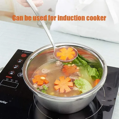 Miniatura 4 de Linkidea Colador de acero inoxidable 304 de 11 pulgadas con cuencos, colador de cocina, lavadora, cesta escurridor con lavabo para verduras, frutas