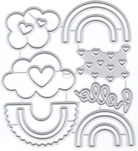 Miniatura 23 de DzIxY Troqueles de corte de metal en forma de corazón simples para kit de fabricación de tarjetas, juegos de troqueles de papel en relieve, 7