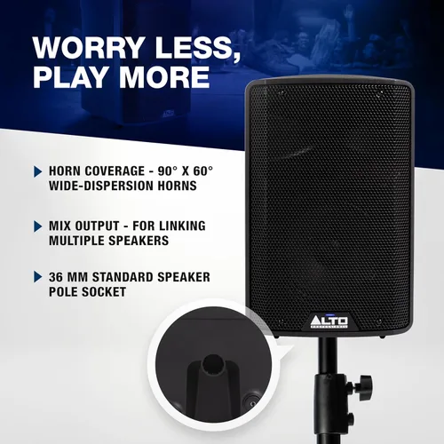 Miniatura 6 de ALTO TX408 350W 8" Altavoz PA alimentado con Bluetooth, mezclador de 2 canales, nivel de línea para DJs y músicos móviles, para lugares pequeños