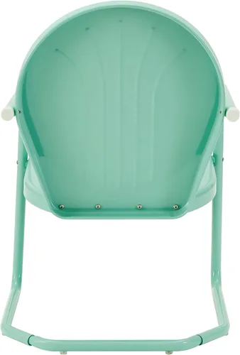 Miniatura 5 de Crosley Furniture Griffith - Juego de sillas y mesa auxiliar de 3 piezas, juego de mesa auxiliar de metal retro para porche, aguamarina