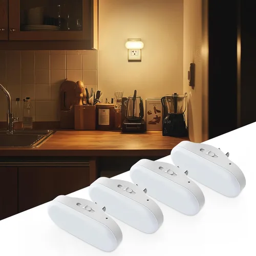 Miniatura 13 de DORESshop Luz nocturna azul, encendido/apagado automático, brillo ajustable de 0-100 lúmenes, enchufe regulable en la pared luz nocturna