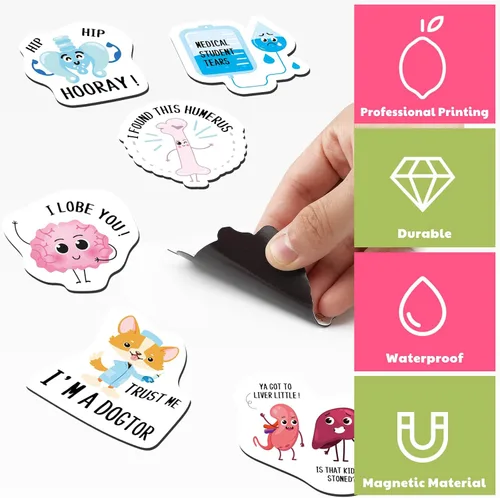 Miniatura 3 de Kanayu 16 imanes divertidos para enfermeras para refrigerador, casillero y pizarra blanca, lindas calcomanías temáticas de enfermería
