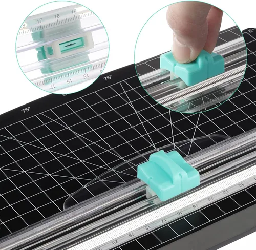 Miniatura 4 de Firbon 5 Piezas Cuchillas de Repuesto Verdes con Diseño de Protección de Seguridad Automática para Cortadoras de Papel Recortadoras Verde menta