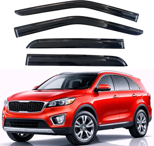 Miniatura 156 de KPY Visor de ventana compatible con Hyundai Tucson 2021-2025, 4 piezas de deflector de ventilación para ventana lateral, estilo Mugen, protector