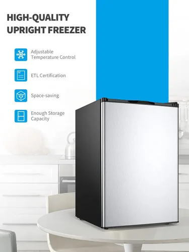 Miniatura 6 de Congelador vertical compacto, congelador de control mecánico con termostato ajustable de 7 grados, congeladores verticales EP23796