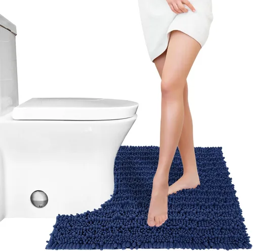 Miniatura 7 de Yimobra Alfombra de Inodoro en Forma de U Lavable 24x20 Pulgadas - Alfombras de Baño de Chenilla Ultra Suaves y Absorbentes para Inodoro, Secado