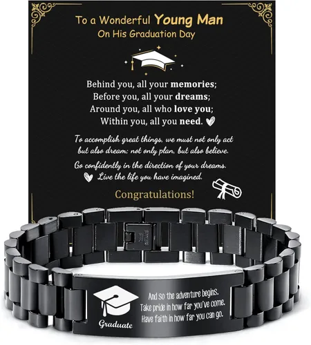 Miniatura 16 de MEALGUET Regalos de graduación para él, pulsera de graduación personalizable, regalo inspirador para graduados universitarios de clase de 2025