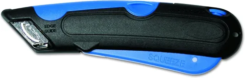 Miniatura 3 de COSCO 091508 Easycut - Cuchillo cortador con hoja autoretráctil con punta de seguridad, negro/azul