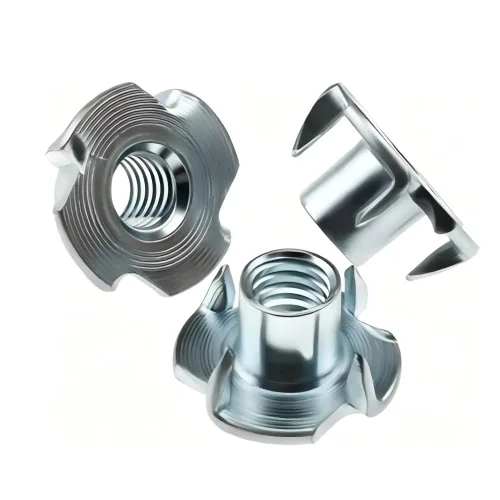 Miniatura 8 de Tuerca en T M4 X 0.295 in 4 puntas T Tuercas ciegas Tuercas roscadas Inserto Limpio Hilos Limpios Sin Oxido Acero al Carbono Chapado en Zinc