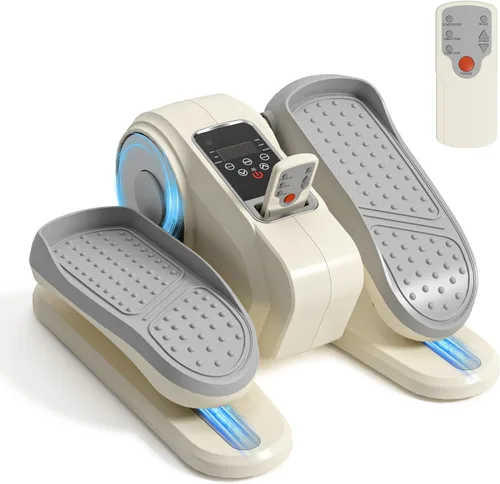 Máquina elíptica para debajo del escritorio, mini ejercitador elíptico de piernas con control remoto, 12 velocidades de nivel, silenciosa y portátil