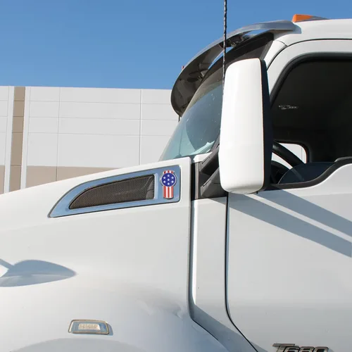 Miniatura 2 de Emblema de bandera de Estados Unidos fundido a presión cromado compatible con Kenworth T680 y T880, pieza de repuesto