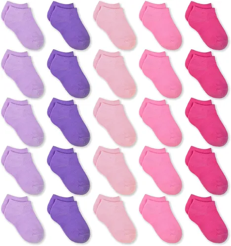 SPTRAMLE Calcetines de tobillo para niños calcetines de corte bajo para niños y niñas de 0 a 13 años 25 pares de calcetines unisex para bebés
