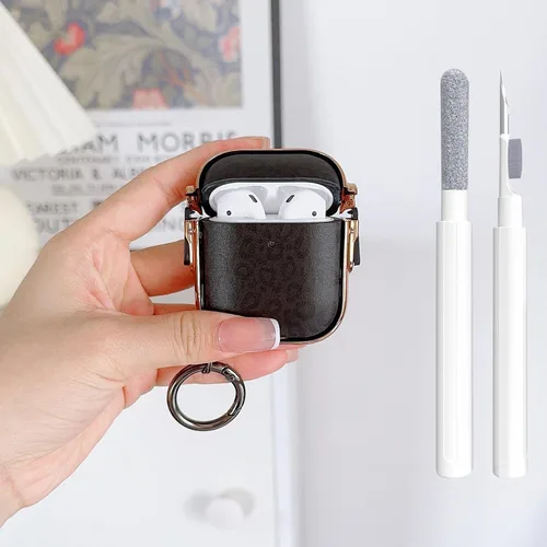 Miniatura 7 de Linda Funda Clara para AirPods 2/1 Generación Leopardo, Diseño de Bloqueo Seguro Estilo Niña, Funda Protectora a Prueba de Golpes Kawaii para Apple