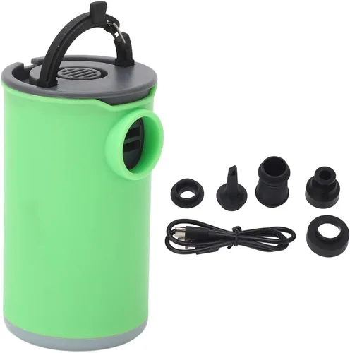 Miniatura 6 de Tiny Air Pump, Portable Mini Illuminated USB Rechargeable Air Pump with 5 Air Nozzles for Inflatable Bed Sofa (Green)
