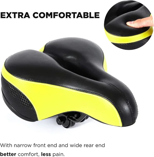Miniatura 2 de EBIKELING Asiento de bicicleta de doble absorción de golpes, suave y cómodo, acolchado para hombres y mujeres, cómodo, espuma viscoelástica, ajuste