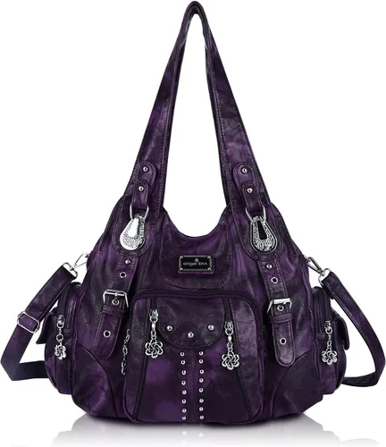Angel Kiss Bolsos de mano para mujer, de piel sintética suave, bolsas de hobo grandes para damas, asa superior, bolso de hombro, bolso con asa