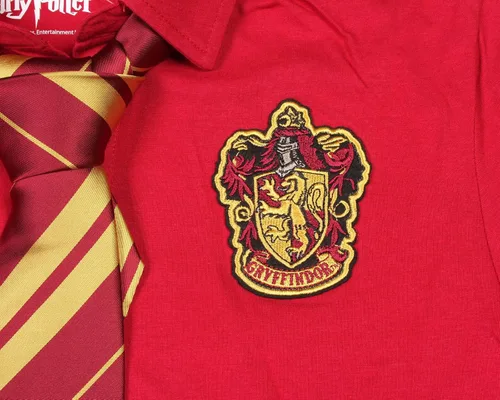 Miniatura 2 de Harry Potter Gryffindor - Polo de uniforme rojo con corbata (talla L), Oro
