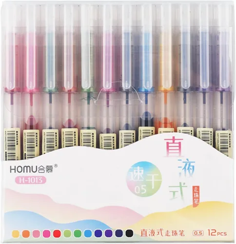 Miniatura 6 de 12 bolígrafos de gel de secado rápido de colores, bolígrafos de gel de agarre cómodo de 0,5 mm de punta fina, tinta de gel multicolor, bolígrafo