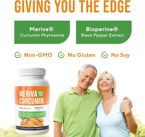 Miniatura 6 de NERVE RENEW Meriva Curcumina con Pimienta Negra y Bioperina - Suplemento antioxidante de refuerzo nervioso - 30 cápsulas