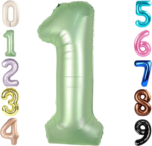 Miniatura 426 de Globos de números de 5 globos de 40 pulgadas, decoraciones de cumpleaños azules para niños y niñas, globos de números azul marino grandes