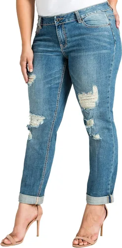 Miniatura 3 de Standards & Practices Pantalones de mezclilla elásticos para mujer de talla grande, Azul