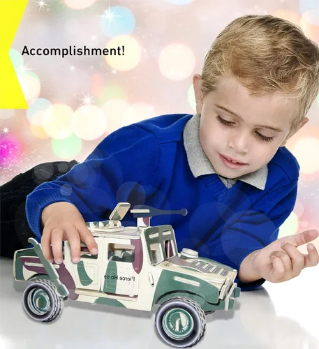 Miniatura 5 de Puzzled Rompecabezas 3D de Hummer Hummer H1 de madera colorida
