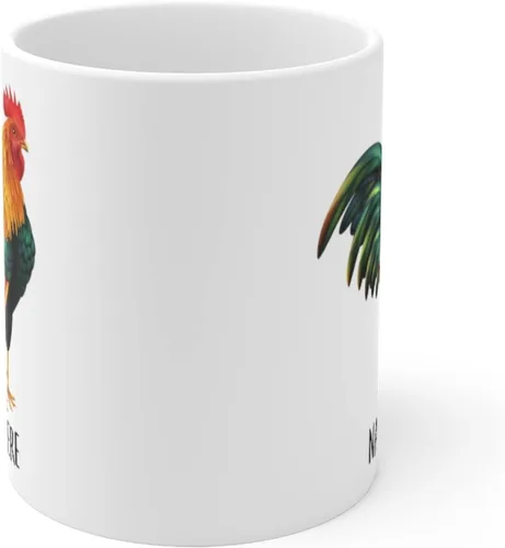 Miniatura 2 de Funny Chicken Rooster - Taza de café con nombre personalizado para Navidad, regalos de Navidad, color blanco, 11 onzas