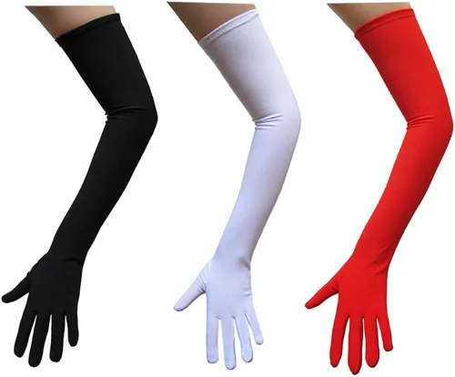 Miniatura 2 de SeasonsTrading Guantes de disfraz blancos (longitud de ópera) - Accesorios de disfraz de Halloween (STC12077), Blanco