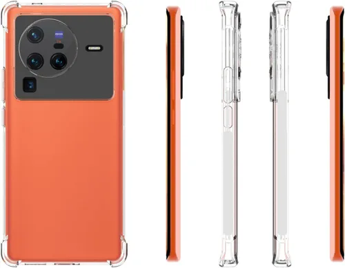 Miniatura 2 de USTIYA Funda para Vivo X80 Pro 5G Clear TPU Cuatro Esquinas Cubierta Protectora Transparente Suave Funda