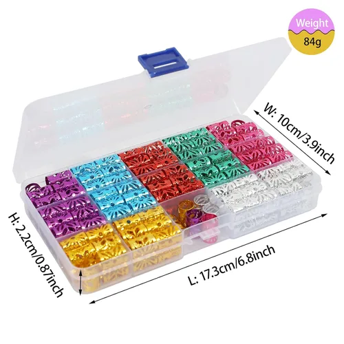Miniatura 2 de 170 piezas de joyería para el cabello para trenzas, puños para el cabello para trenzas Loc, joyería para mujeres negras, anillos para trenzas