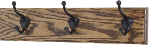 Miniatura 25 de PegandRail Perchero de roble con ganchos estilo sombrero y abrigo de bronce aceitado (castaño, 15 x 3.5 pulgadas con 3 ganchos)