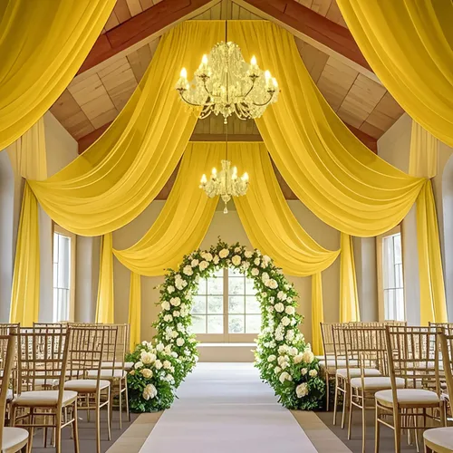 Miniatura 18 de Cortinas de techo verdes para cortinas de boda para techo, tela drapeada, 2 paneles de 5 x 20 pies, cortinas de tela para cortinas de arco de boda
