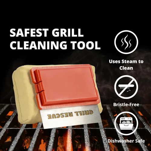 Miniatura 2 de Grill Rescue - Cabezal raspador de limpieza reemplazable para parrilladas, sin cerdas. Herramientas duraderas y únicas para rejillas de hierro
